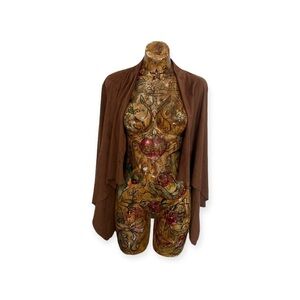 Kendall & Kylie cardigan sweater open front brown XS